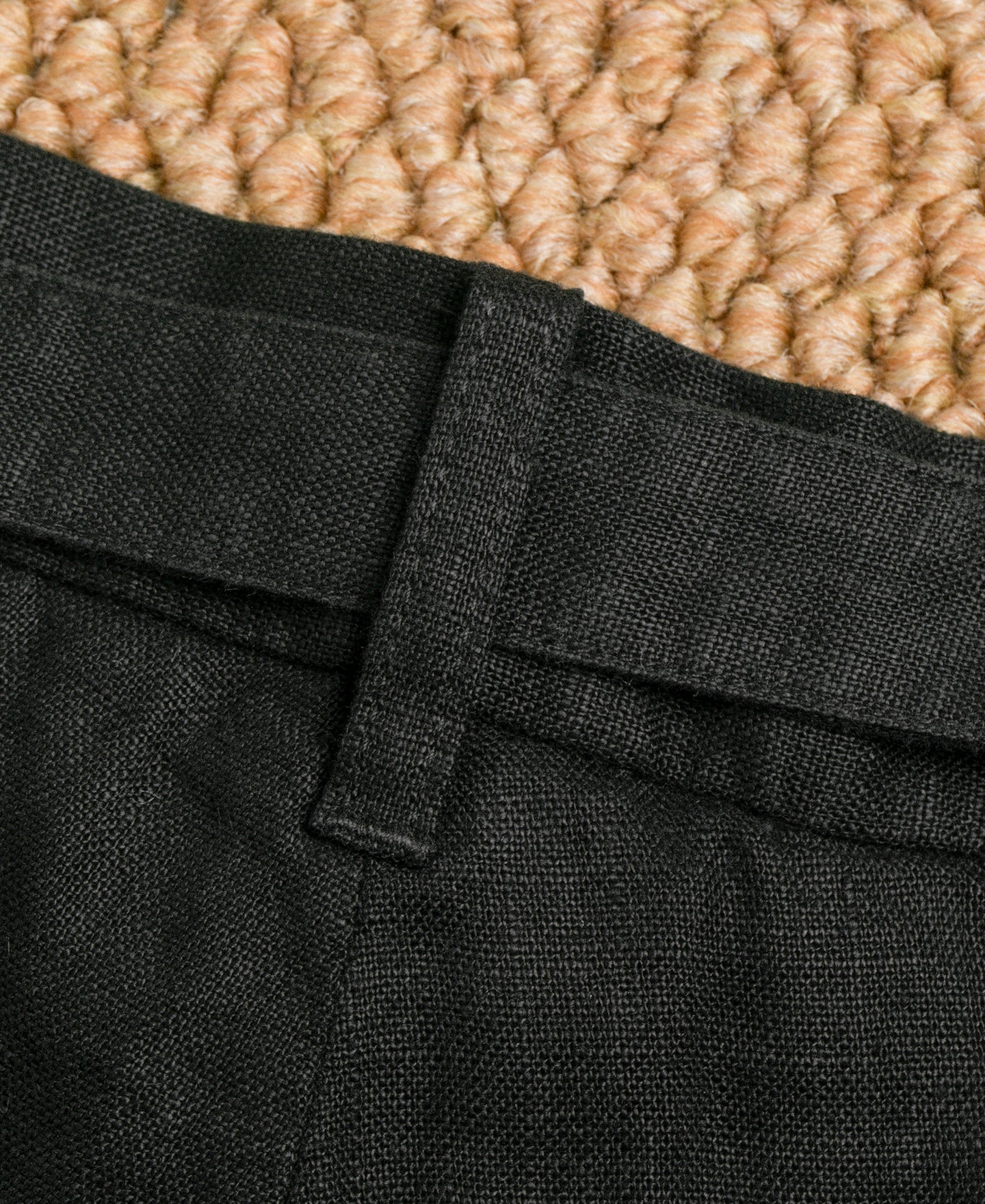 Lot 845 Linen Double Pleated Trousers - Black
